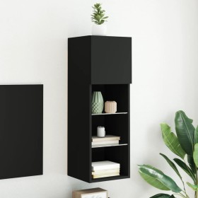 TV cabinet with LED lights black 30.5x30x90 cm by , TV Furniture - Ref: Foro24-837003, Price: 52,31 €, Discount: %