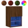 TV cabinet with LED lights brown oak 40.5x30x60 cm by , TV Furniture - Ref: Foro24-837041, Price: 48,88 €, Discount: %