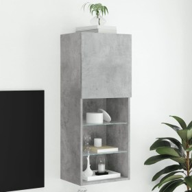 Mueble para TV con luces LED gris hormigón 40,5x30x102 cm de , Muebles TV - Ref: Foro24-837060, Precio: 71,99 €, Descuento: %