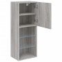 TV cabinet with LED lights Sonoma gray 40.5x30x102 cm by , TV Furniture - Ref: Foro24-837062, Price: 64,66 €, Discount: %