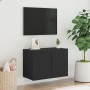 Black wall TV cabinet 60x30x41 cm by , TV Furniture - Ref: Foro24-836940, Price: 39,64 €, Discount: %