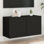 Black wall TV cabinet 80x30x41 cm by , TV Furniture - Ref: Foro24-836954, Price: 47,82 €, Discount: %