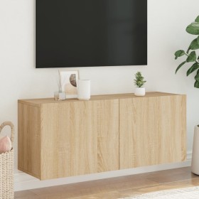 Sonoma oak wall-mounted TV cabinet 100x30x41 cm by , TV Furniture - Ref: Foro24-836968, Price: 63,59 €, Discount: %