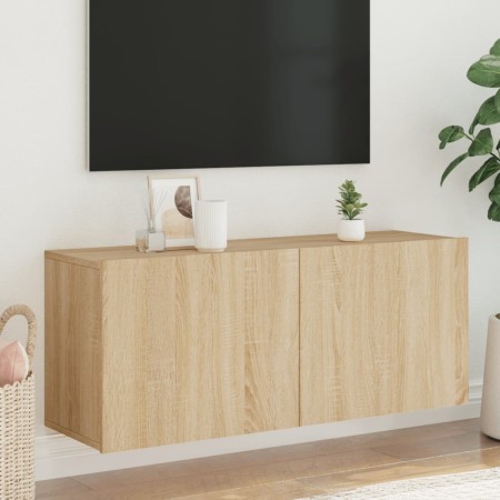 Mueble para TV de pared roble Sonoma 100x30x41 cm de , Muebles TV - Ref: Foro24-836968, Precio: 64,80 €, Descuento: %