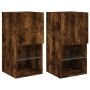 TV cabinets with LED lights 2 pcs smoked oak 30.5x30x60 cm by , TV Furniture - Ref: Foro24-836996, Price: 70,23 €, Discount: %