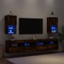 TV cabinets with LED lights 2 pcs smoked oak 30.5x30x60 cm by , TV Furniture - Ref: Foro24-836996, Price: 70,23 €, Discount: %