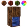 TV cabinets with LED lights 2 pcs smoked oak 30.5x30x60 cm by , TV Furniture - Ref: Foro24-836996, Price: 70,23 €, Discount: %