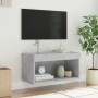 TV cabinet with LED lights concrete gray 60x30x30 cm by , TV Furniture - Ref: Foro24-837133, Price: 37,72 €, Discount: %