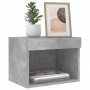 Concrete gray wall-mounted bedside table with LED lights by , TV Furniture - Ref: Foro24-837119, Price: 35,45 €, Discount: %