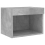 Concrete gray wall-mounted bedside table with LED lights by , TV Furniture - Ref: Foro24-837119, Price: 35,45 €, Discount: %