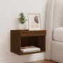 Wall bedside table with LED lights brown oak by , TV Furniture - Ref: Foro24-837125, Price: 35,90 €, Discount: %