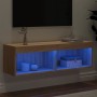 TV cabinet with LED lights Sonoma oak 100x30x30 cm by , TV Furniture - Ref: Foro24-837159, Price: 54,70 €, Discount: %