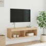 TV cabinet with LED lights Sonoma oak 100x30x30 cm by , TV Furniture - Ref: Foro24-837159, Price: 54,70 €, Discount: %