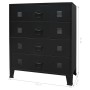 Cajonera metálica de estilo industrial 78x40x93 cm negro de vidaXL, Cajoneras - Ref: Foro24-245963, Precio: 219,17 €, Descuen...