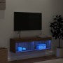 Mueble para TV con luces LED roble marrón 100x30x30 cm de , Muebles TV - Ref: Foro24-837167, Precio: 50,47 €, Descuento: %