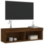 Mueble para TV con luces LED roble marrón 100x30x30 cm de , Muebles TV - Ref: Foro24-837167, Precio: 50,47 €, Descuento: %