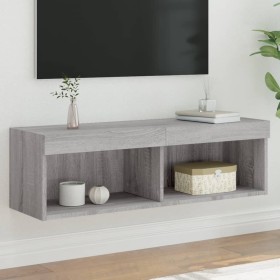 TV cabinet with LED lights Sonoma gray 100x30x30 cm by , TV Furniture - Ref: Foro24-837165, Price: 51,32 €, Discount: %