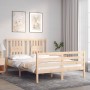 Bed frame with solid wood headboard 140x190 cm by , Beds and slatted bases - Ref: Foro24-3194551, Price: 128,99 €, Discount: %