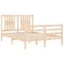 Bed frame with solid wood headboard 140x190 cm by , Beds and slatted bases - Ref: Foro24-3194551, Price: 128,99 €, Discount: %