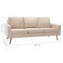 Zweiteilige Sofagarnitur aus cremefarbenem Stoff von , Sofas - Ref: Foro24-3056627, Preis: 606,27 €, Rabatt: %