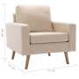 Zweiteilige Sofagarnitur aus cremefarbenem Stoff von , Sofas - Ref: Foro24-3056627, Preis: 606,27 €, Rabatt: %