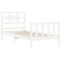 Estructura de cama con cabecero madera maciza blanco 100x200 cm de , Camas y somieres - Ref: Foro24-3192547, Precio: 140,13 €...