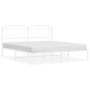 Estructura de cama de metal con cabecero blanco 183x213 cm de , Camas y somieres - Ref: Foro24-373941, Precio: 101,63 €, Desc...