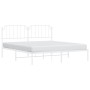 Metal bed frame with white headboard 183x213 cm by , Beds and slatted bases - Ref: Foro24-373941, Price: 101,63 €, Discount: %