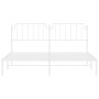 Metal bed frame with white headboard 183x213 cm by , Beds and slatted bases - Ref: Foro24-373941, Price: 101,63 €, Discount: %