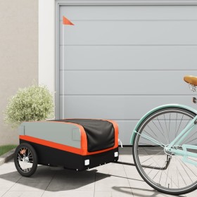 Black and orange iron bicycle trailer 45 kg by , Bicycle trailers - Ref: Foro24-94040, Price: 85,99 €, Discount: %