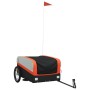 Schwarz-orangefarbener Fahrradanhänger aus Eisen, 45 kg von , Fahrradanhänger - Ref: Foro24-94040, Preis: 85,68 €, Rabatt: %