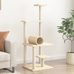 Cat scratching post with cream sisal posts 136 cm by , Cat furniture - Ref: Foro24-172091, Price: 42,99 €, Discount: %