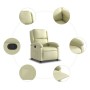 Sillón reclinable de cuero auténtico crema de , Sillones - Ref: Foro24-371791, Precio: 365,00 €, Descuento: %