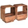 Mesitas de noche cajón 2 uds madera maciza sheesham 40x30x50 cm de vidaXL, Mesitas de noche - Ref: Foro24-243953, Precio: 257...