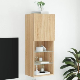 TV-Schrank mit LED-Leuchten Sonoma-Eiche 40,5x30x102 cm von , TV-Möbel - Ref: Foro24-837059, Preis: 65,59 €, Rabatt: %