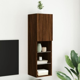 TV cabinet with LED lights brown oak 30.5x30x102 cm by , TV Furniture - Ref: Foro24-837027, Price: 61,07 €, Discount: %