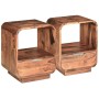 Mesitas de noche cajón 2 uds madera maciza sheesham 40x30x50 cm de vidaXL, Mesitas de noche - Ref: Foro24-243953, Precio: 213...