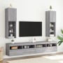 TV cabinet with LED lights Sonoma gray 30.5x30x102 cm by , TV Furniture - Ref: Foro24-837025, Price: 56,28 €, Discount: %