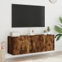 Wall TV cabinets 2 units smoked oak 60x30x41 cm by , TV Furniture - Ref: Foro24-836947, Price: 69,48 €, Discount: %