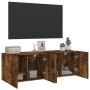 Wall TV cabinets 2 units smoked oak 60x30x41 cm by , TV Furniture - Ref: Foro24-836947, Price: 69,48 €, Discount: %