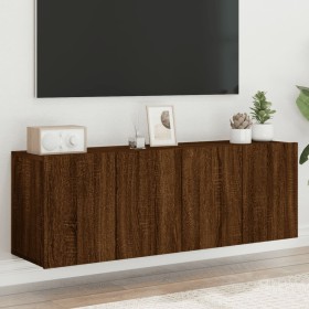 Wall TV cabinets 2 units brown oak 60x30x41 cm by , TV Furniture - Ref: Foro24-836951, Price: 76,99 €, Discount: %