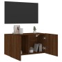 Brown oak wall TV cabinet 80x30x41 cm by , TV Furniture - Ref: Foro24-836964, Price: 52,66 €, Discount: %