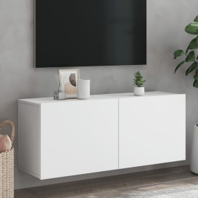 White wall TV cabinet 100x30x41 cm by , TV Furniture - Ref: Foro24-836966, Price: 74,50 €, Discount: %