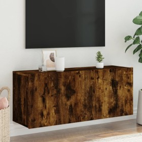 Smoked oak wall TV cabinet 100x30x41 cm by , TV Furniture - Ref: Foro24-836970, Price: 59,99 €, Discount: %