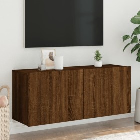 Brown oak wall TV cabinet 100x30x41 cm by , TV Furniture - Ref: Foro24-836972, Price: 61,99 €, Discount: %