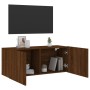 Brown oak wall TV cabinet 100x30x41 cm by , TV Furniture - Ref: Foro24-836972, Price: 62,07 €, Discount: %