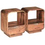 Mesitas de noche cajón 2 uds madera maciza sheesham 40x30x50 cm de vidaXL, Mesitas de noche - Ref: Foro24-243953, Precio: 257...