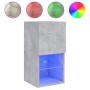 Concrete gray TV cabinet with LED lights 30.5x30x60 cm by , TV Furniture - Ref: Foro24-836993, Price: 42,51 €, Discount: %