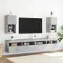 Concrete gray TV cabinet with LED lights 30.5x30x60 cm by , TV Furniture - Ref: Foro24-836993, Price: 42,51 €, Discount: %