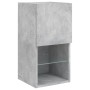 Concrete gray TV cabinet with LED lights 30.5x30x60 cm by , TV Furniture - Ref: Foro24-836993, Price: 42,51 €, Discount: %